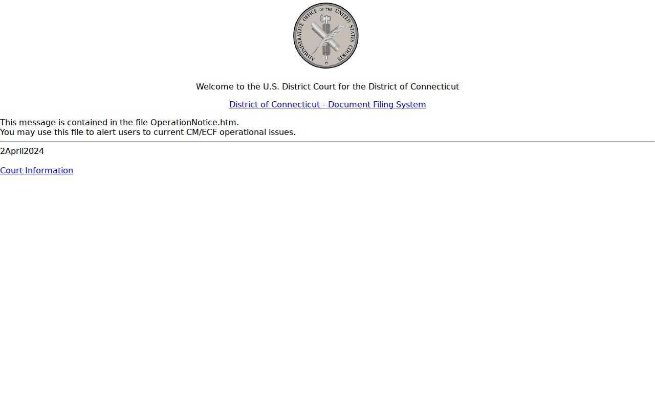 Windham County Superior Court District of Connecticut CM ECF login