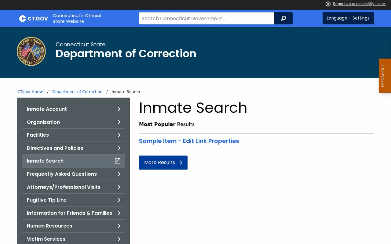 Windham County inmate search DOC inmate search service page