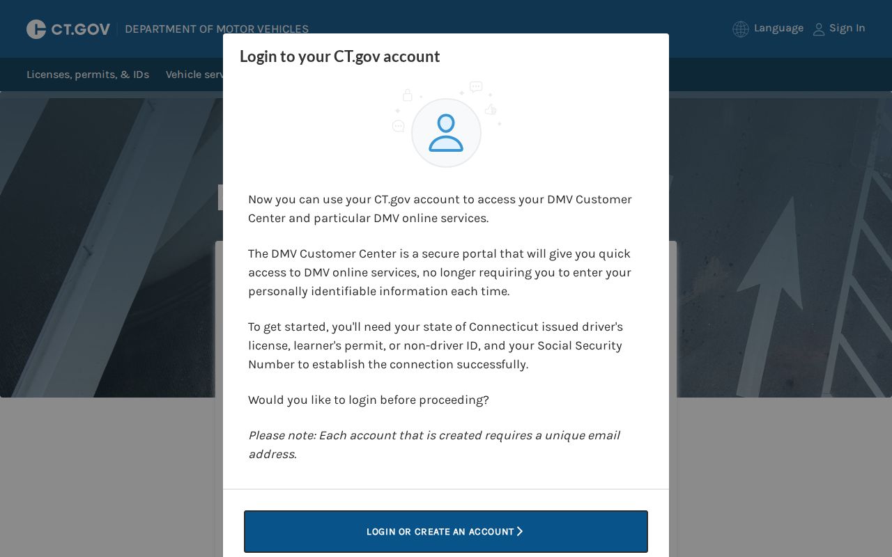 Windham County traffic court records DMV online driving history authentication