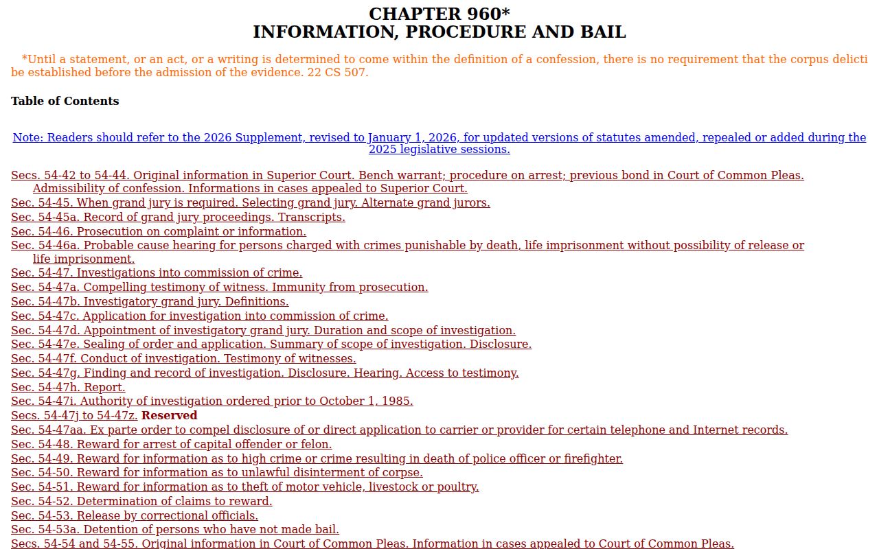 Windham County traffic court records Connecticut information procedure and bail statutes