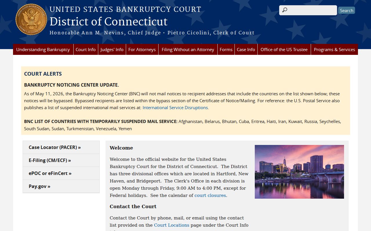 Windham County warrant search federal bankruptcy court distinction source