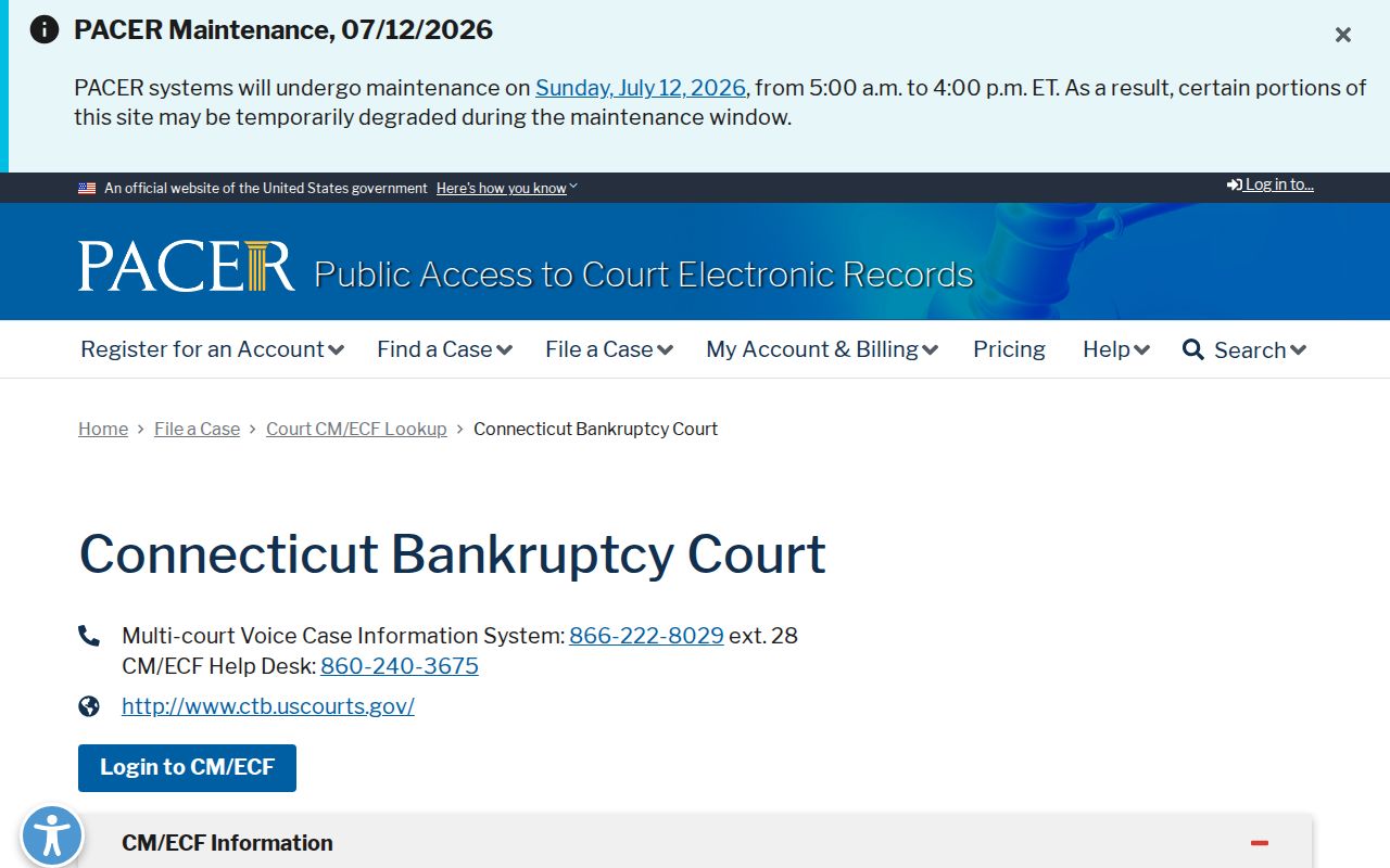 Windham County warrant search PACER federal case lookup source